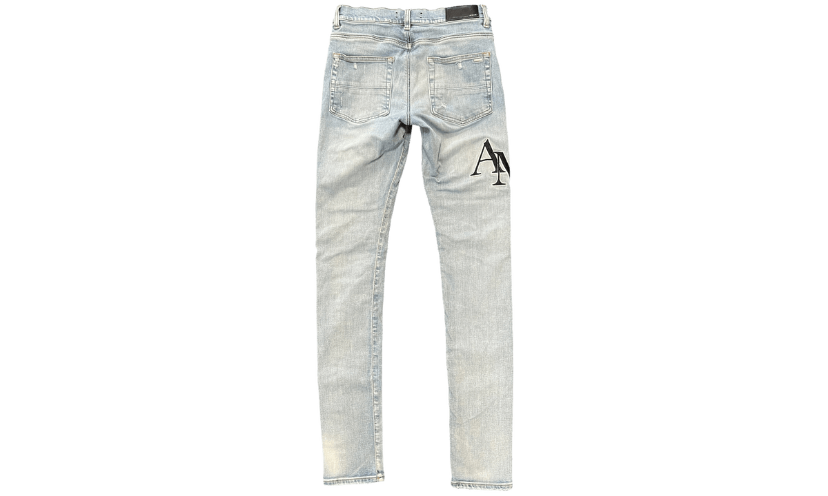 Amiri Staggered Logo Indigo Wash Jeans (PreOwned)