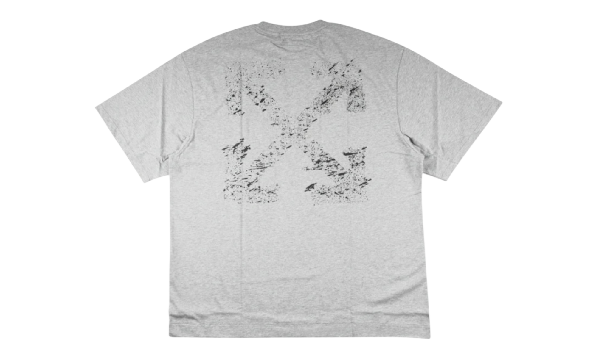 Off-White Paint Splatter Arrow Diagonal Skate Heather Grey T-Shirt