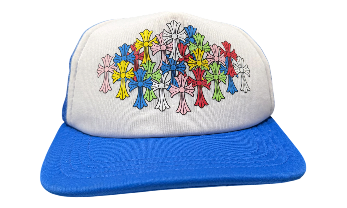 Chrome Hearts Multicolor Cross Blue/White Trucker Hat (PreOwned)