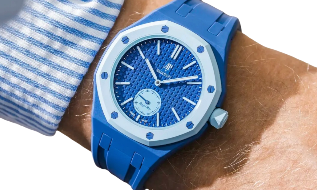 Swatch x Audemars Piguet AP Bioceramic Royal Pop Savonnette Lan Ba Dark Blue Rubber Strap & Lan Ba Dark Blue Case