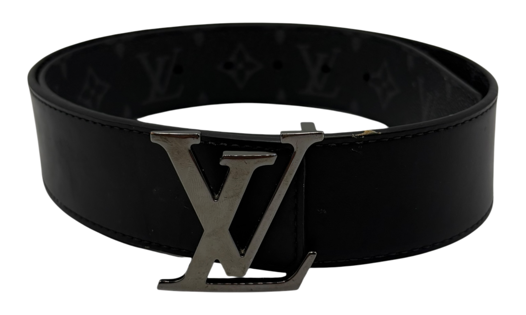 Louis Vuitton LV Initiales Reversible Black Monogram Belt (PreOwned)