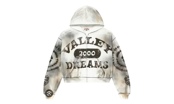 Vale Forever Spiral Zip Up Hoodie Dark White