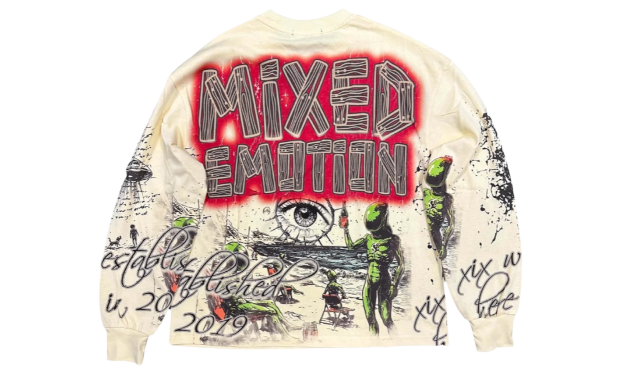 Mixed Emotions Cream Art Club Long Sleeve T-Shirt