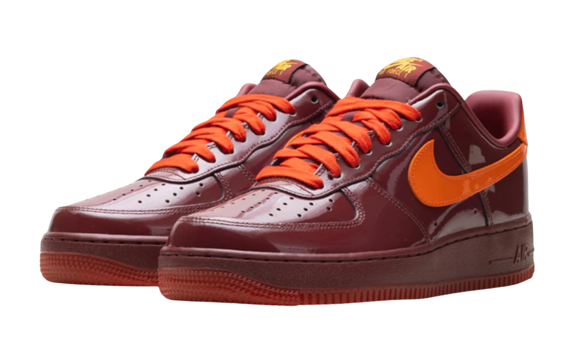 Nike Air Force 1 Low Patent Leather Dark Team Red Safety Orange