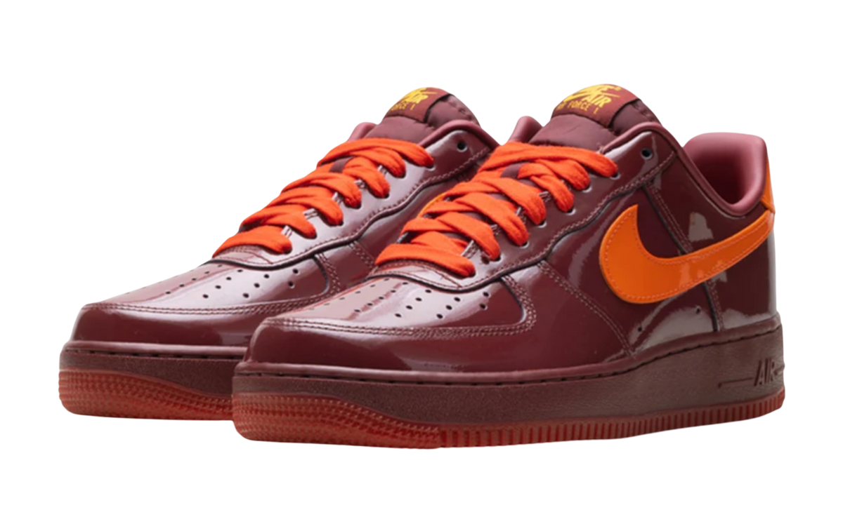 Nike Air Force 1 Low Patent Leather Dark Team Red Safety Orange