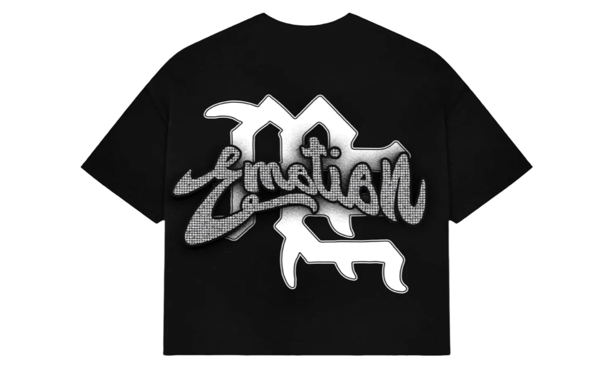 Mixed Emotions Rhinestone Black Cropped T-Shirt