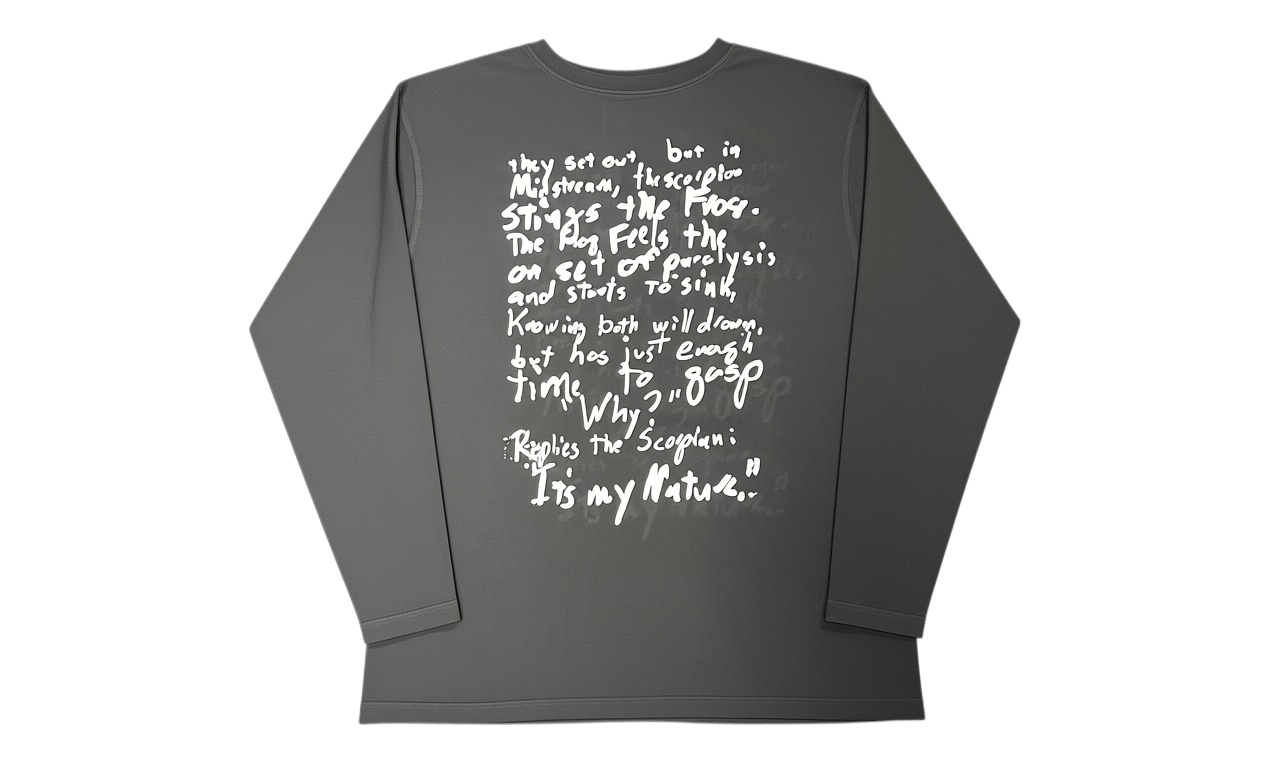 Denim Tears Long-Sleeve Frog And Scorpion Fable Black T-Shirt (PreOwned)