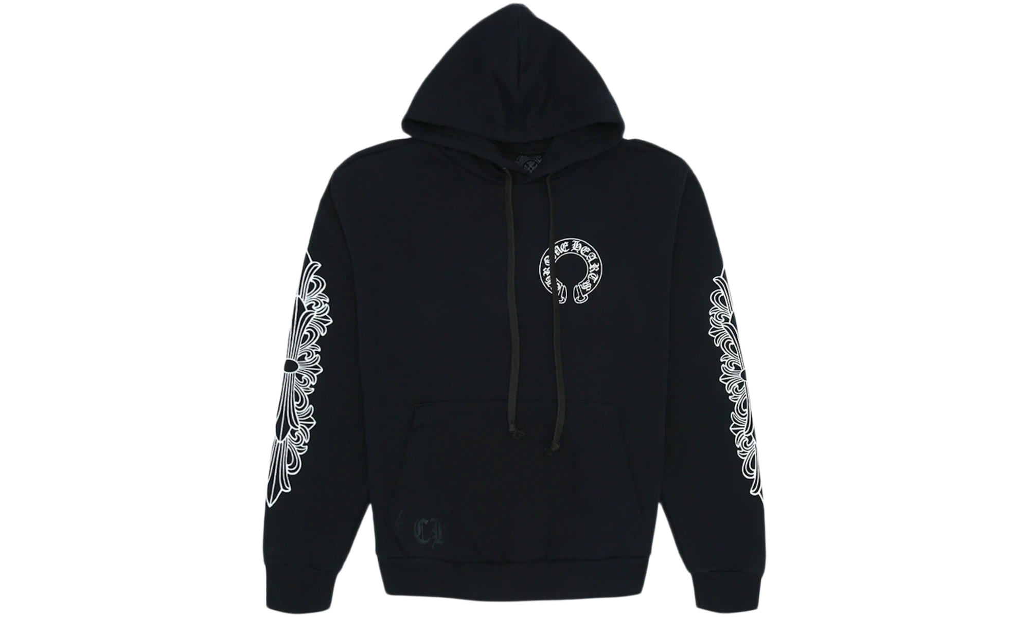 Chrome Hearts Horse Shoe Floral Hoodie Black