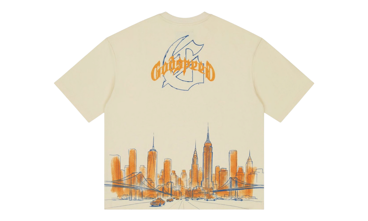 Godspeed New York Skyline Bone T-Shirt