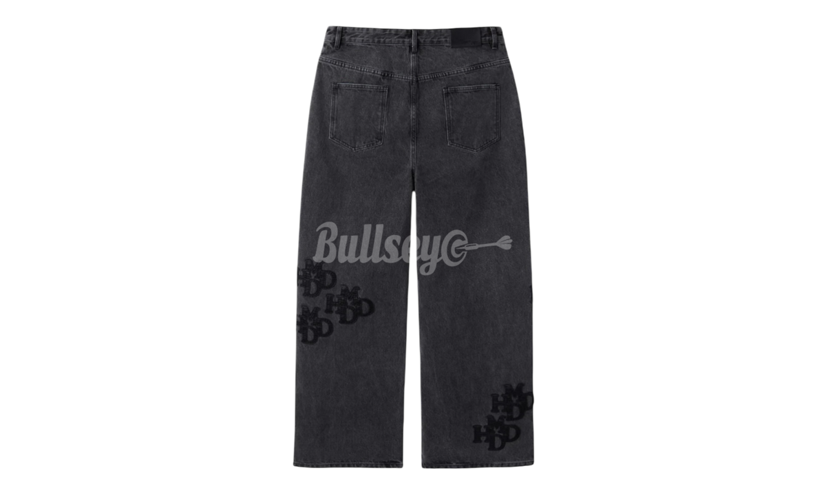 HMDD Patch Cord Double Knot Knee Black Jeans