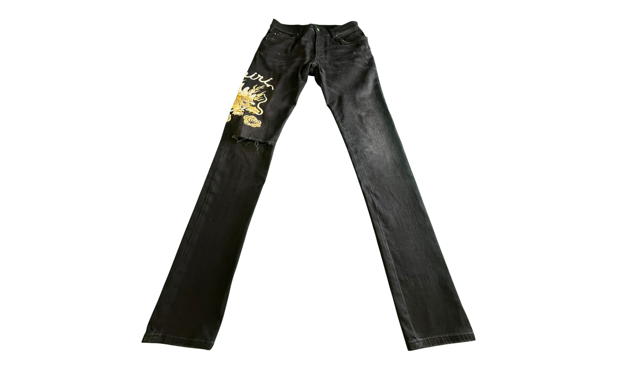 Amiri dragon-emboidered Black Jeans (PreOwned)