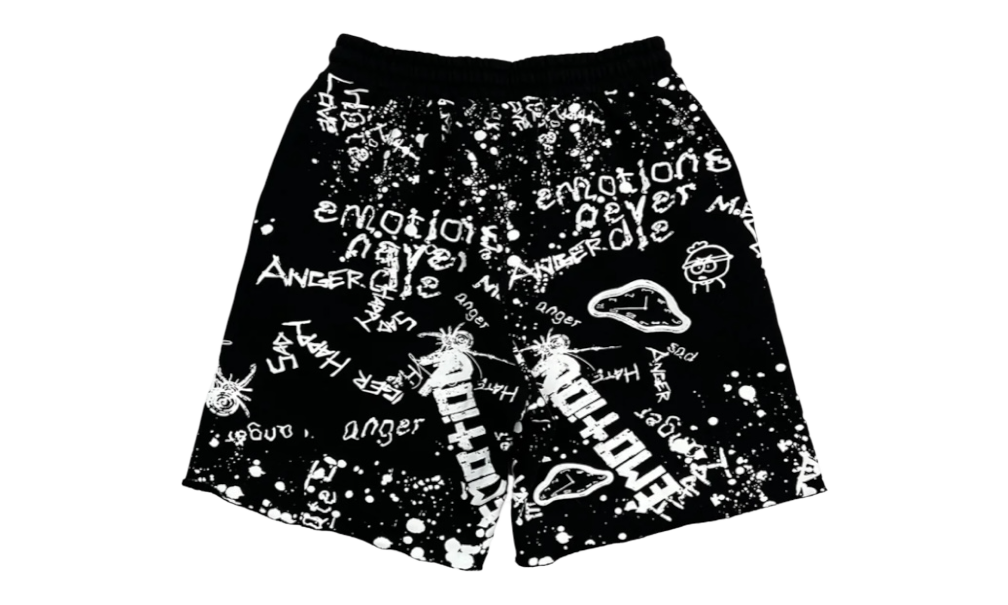 Mixed Emotions Black Graffiti Shorts