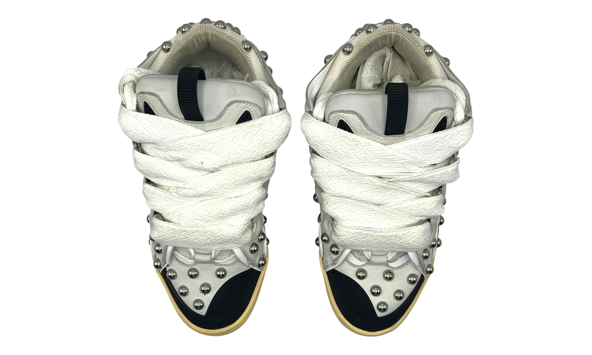 Lanvin Studded Leather Curb Sneaker White (PreOwned)