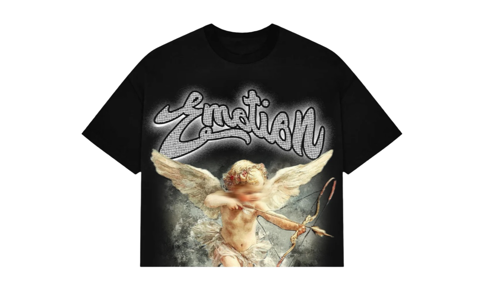 Mixed Emotions Rhinestone Black Cropped T-Shirt