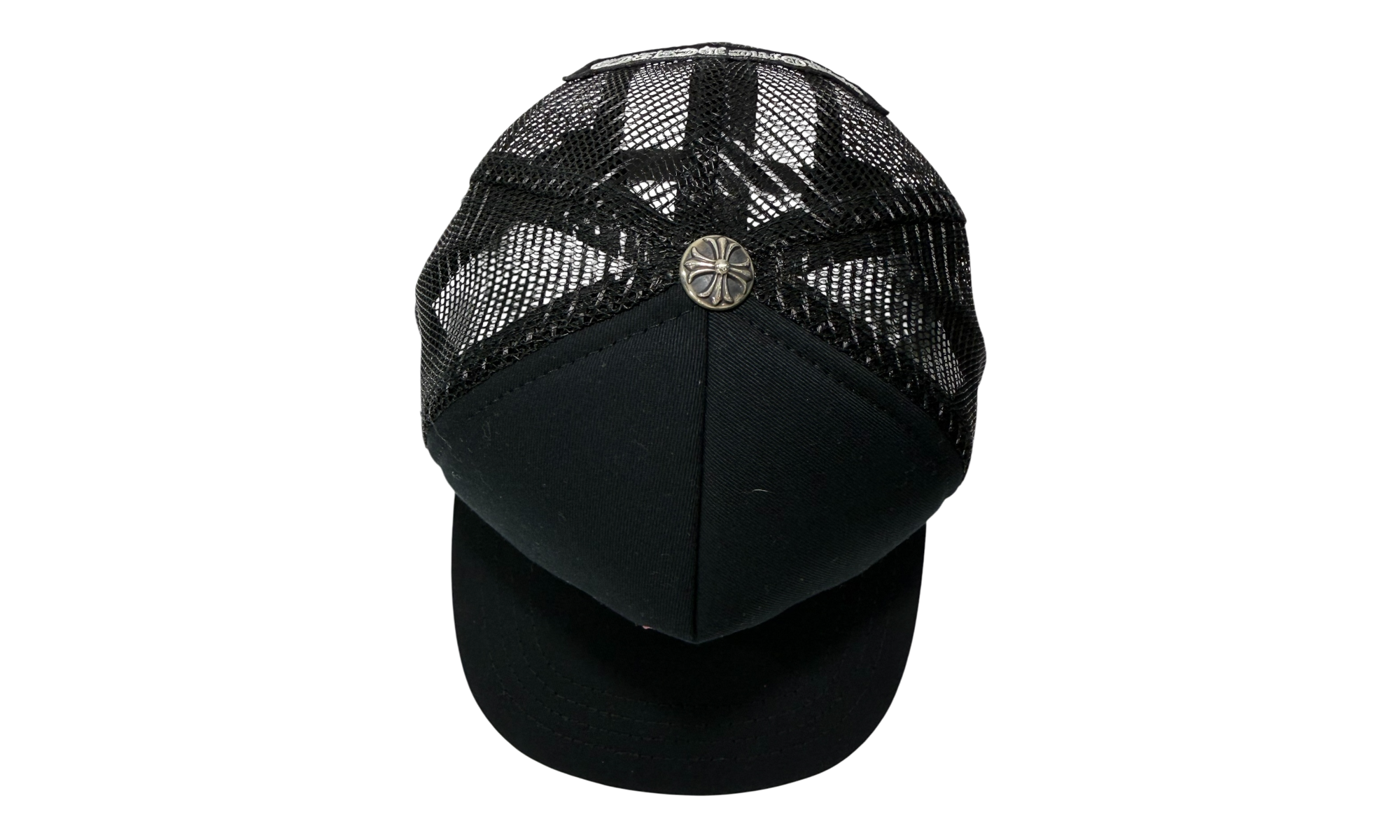 Chrome Hearts Pink Cross Black Trucker Hat