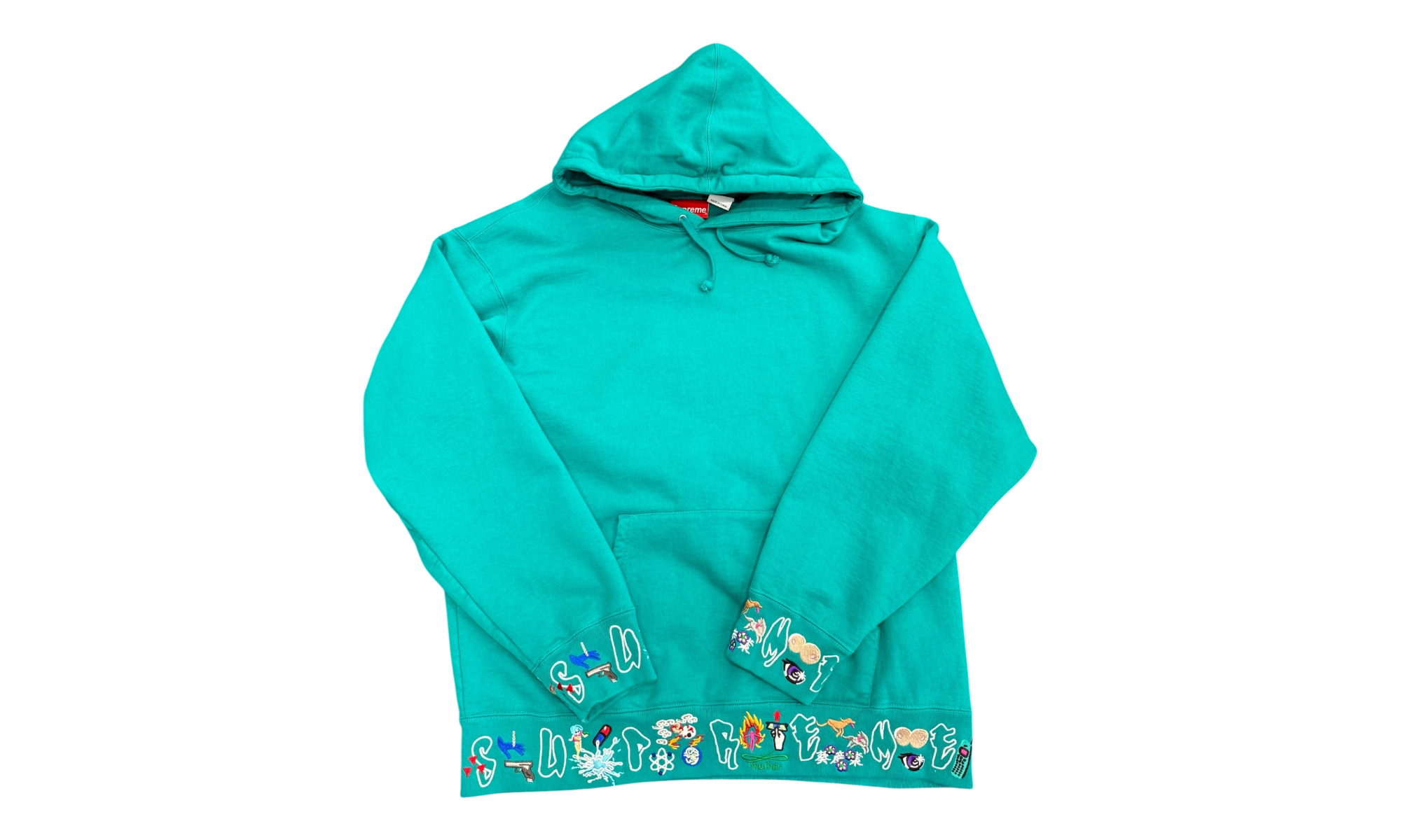 Supreme AOI Icons Hooded Sweatshirt Dark (Preowned) Aqua