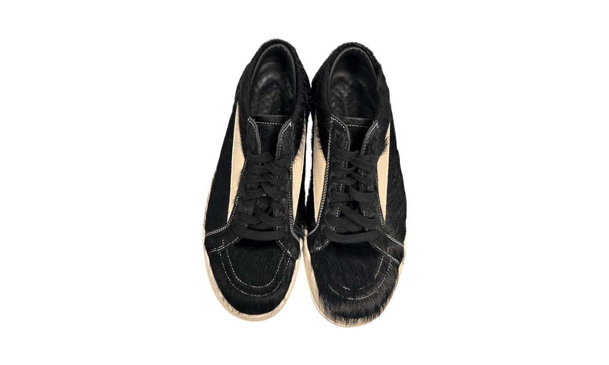 Rick Owens Vintage Low Pony Hair Black/Milk Sneakers (PreOwned)