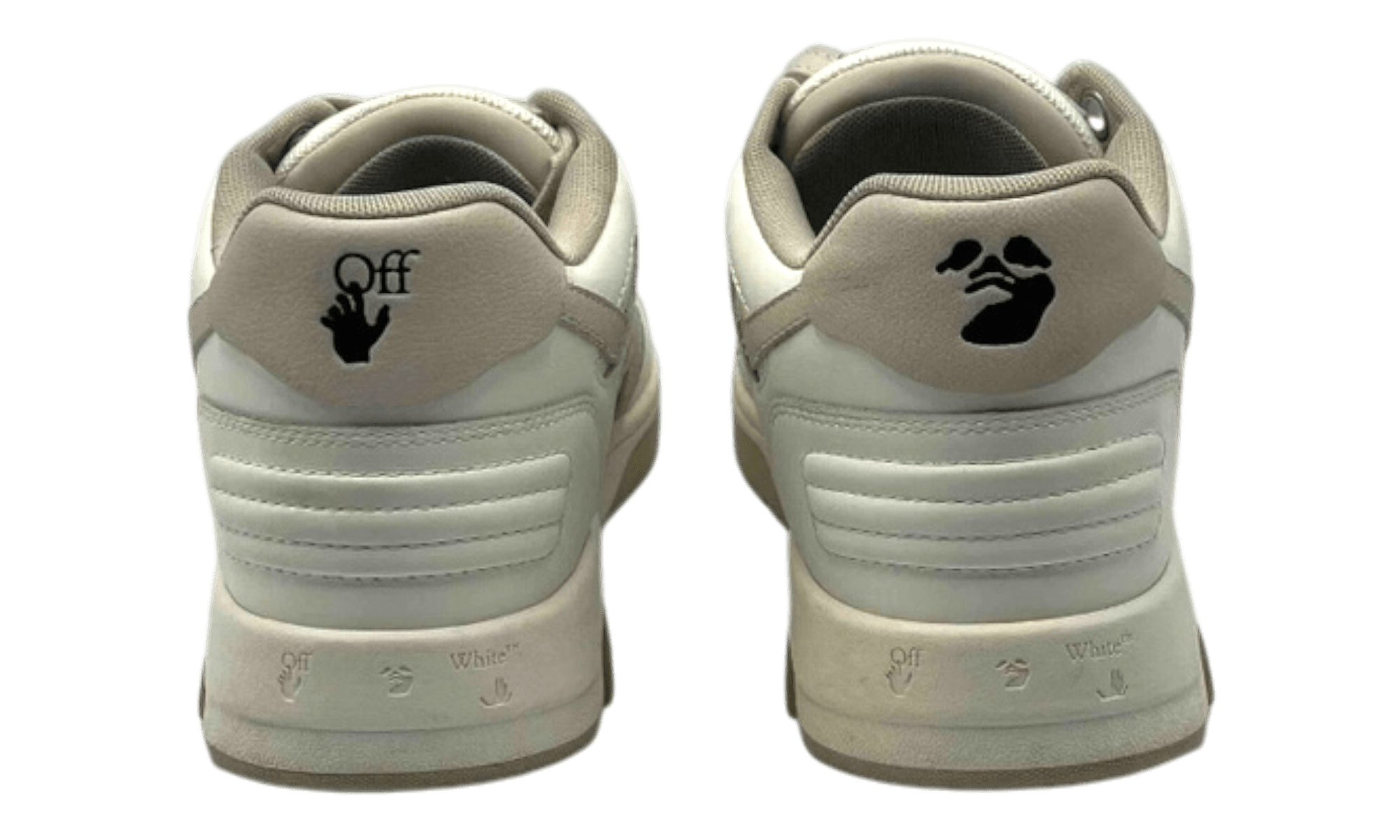OFF-WHITE Out Of Office OOO Low Tops White Beige (PreOwned)