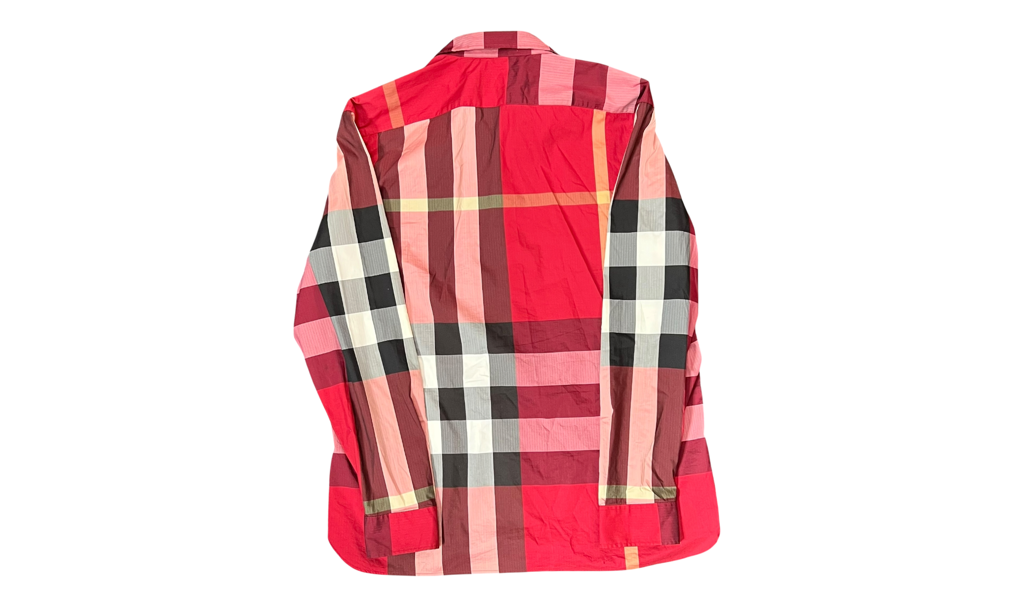 Burberry Check Stretch Cotton Poplin Shirt Parade Red
