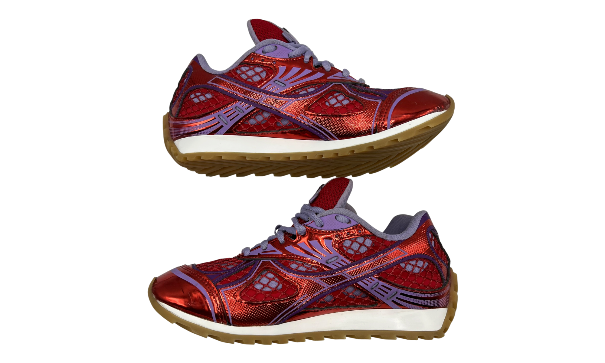 Bottega Veneta "Metallic Red Wisteria" Orbit Sneaker (PreOwned)