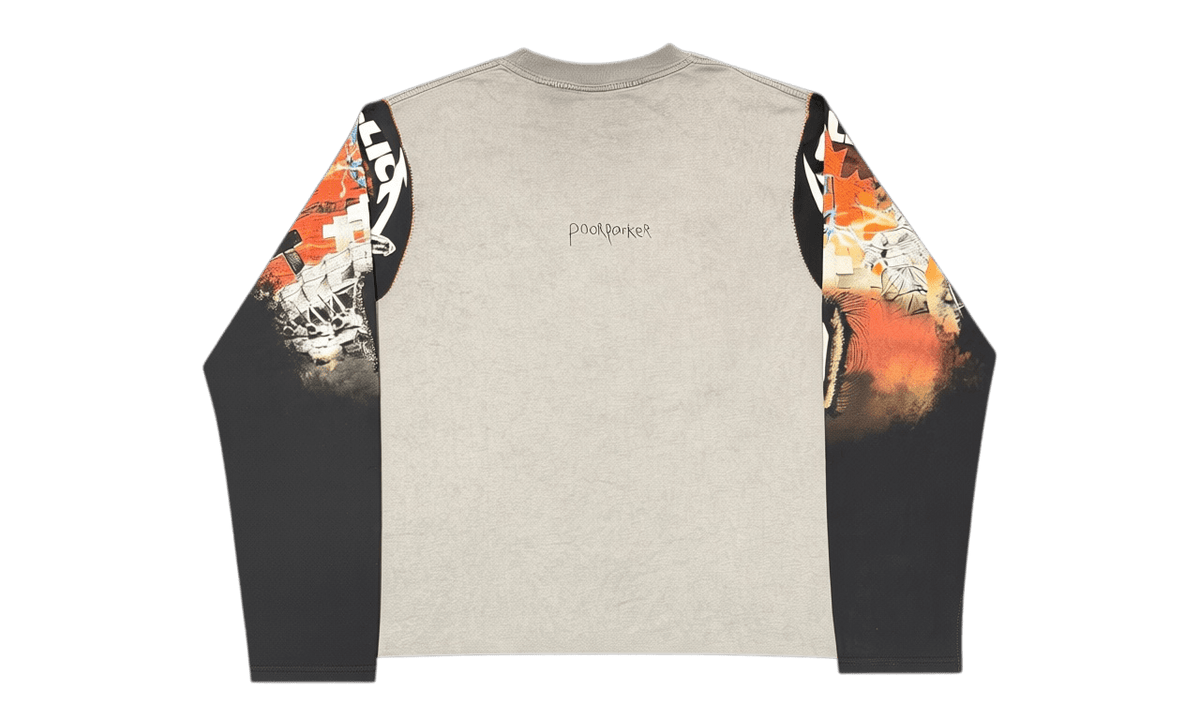 Poor Parker Vintage 1 of 1 Cut & Sewn Harley Grey/Black Longsleeve T-Shirt