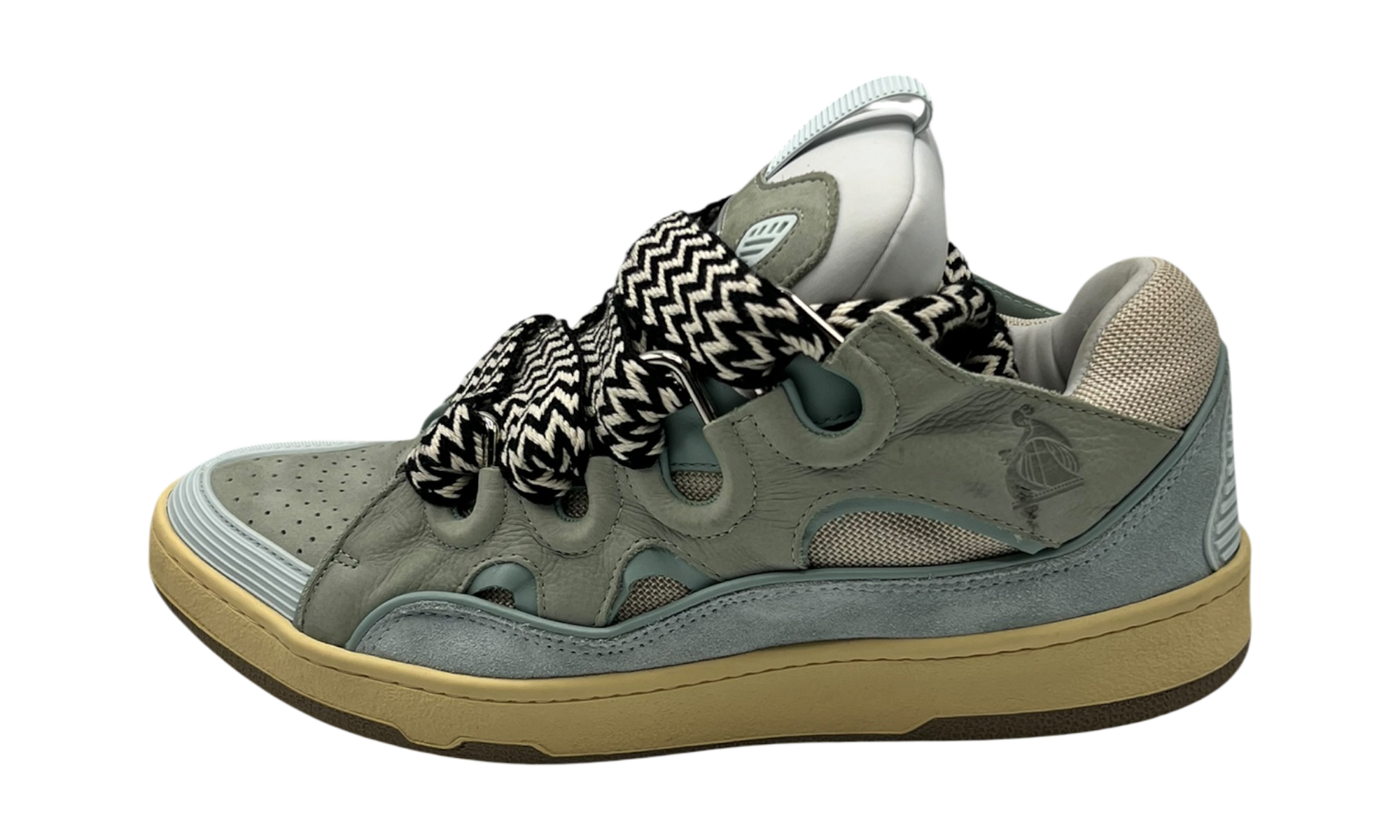 Lanvin Leather Curb Sneaker Light Blue (PreOwned)