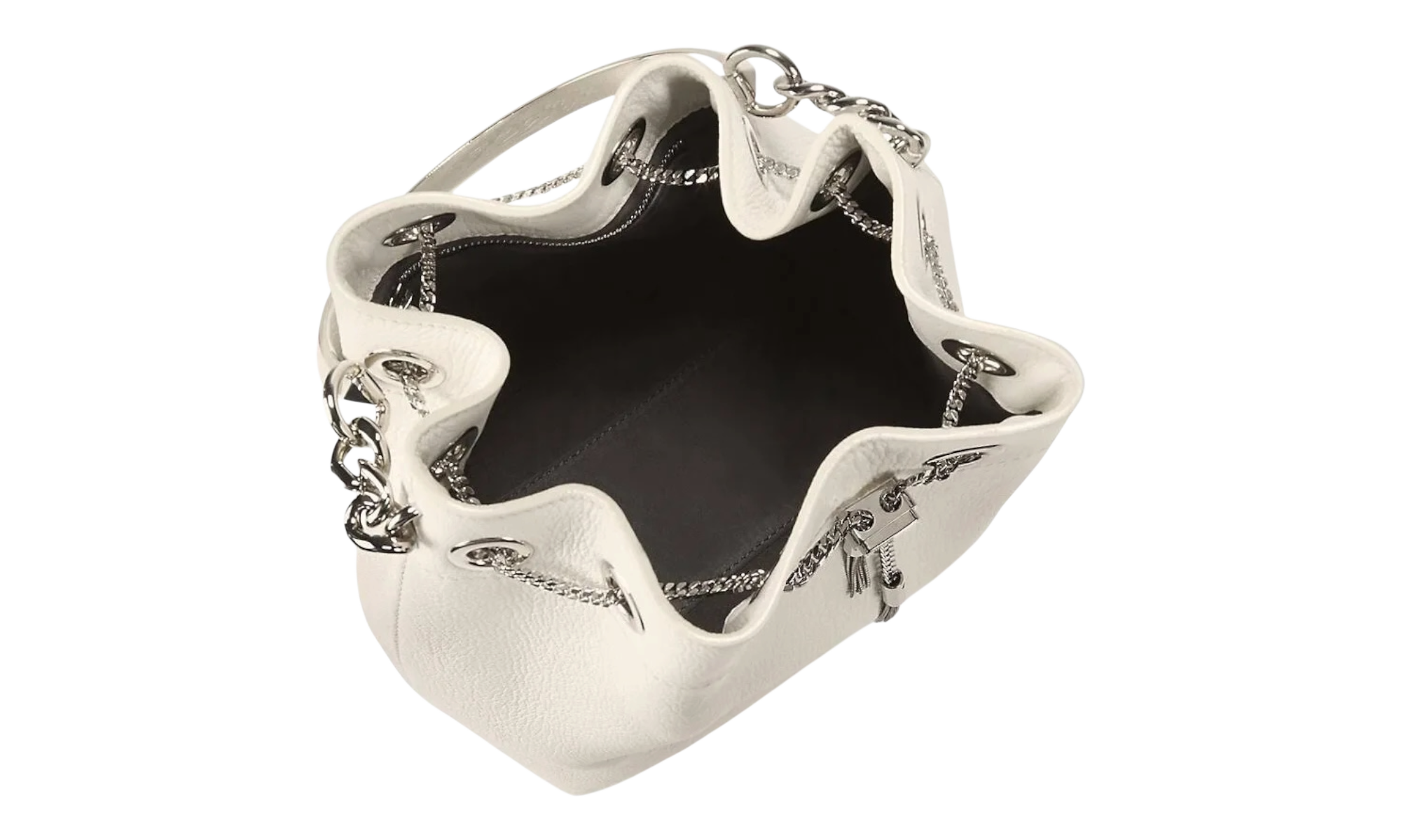 Jimmy Choo Bon Bon Bucket Latte Grainy Goat Leather Bucket Bag