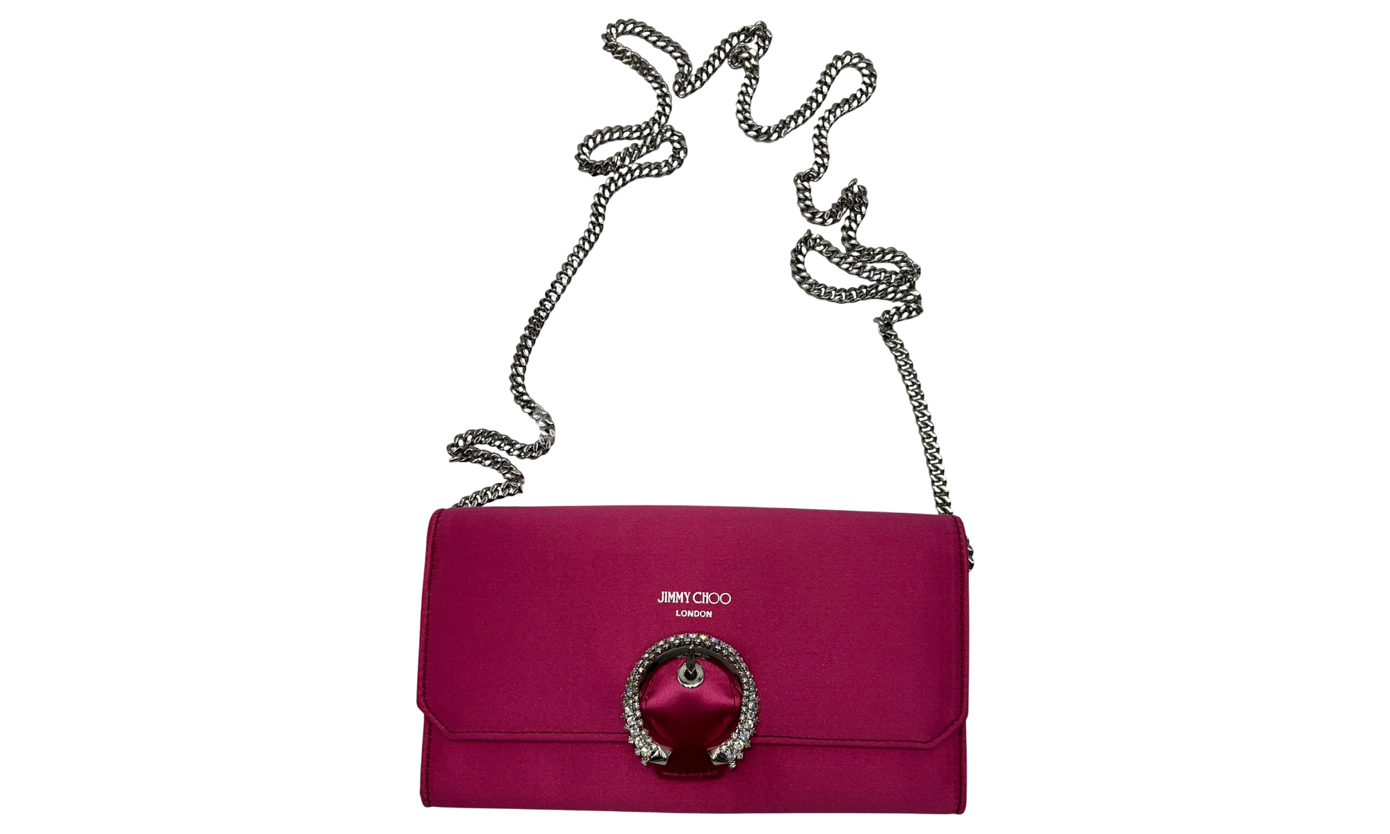 Jimmy Choo Madeline Satin Wallet On Chain