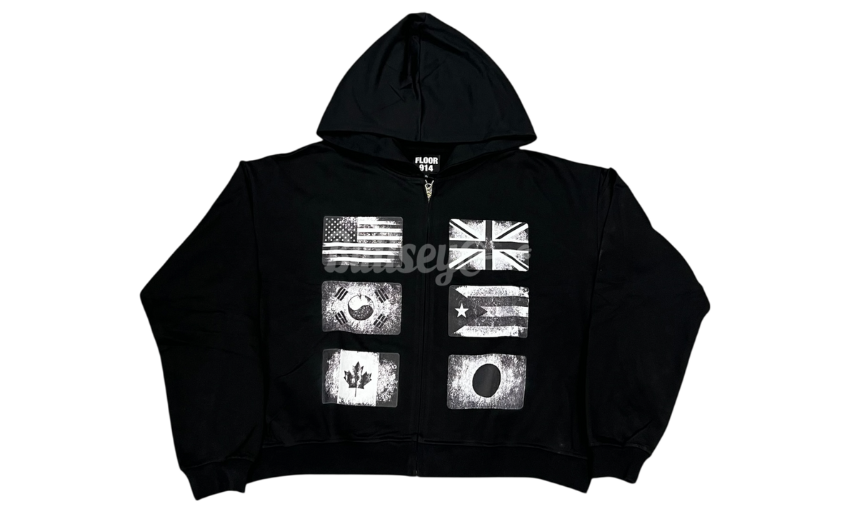 Floor 914 Flag Black Hoodie
