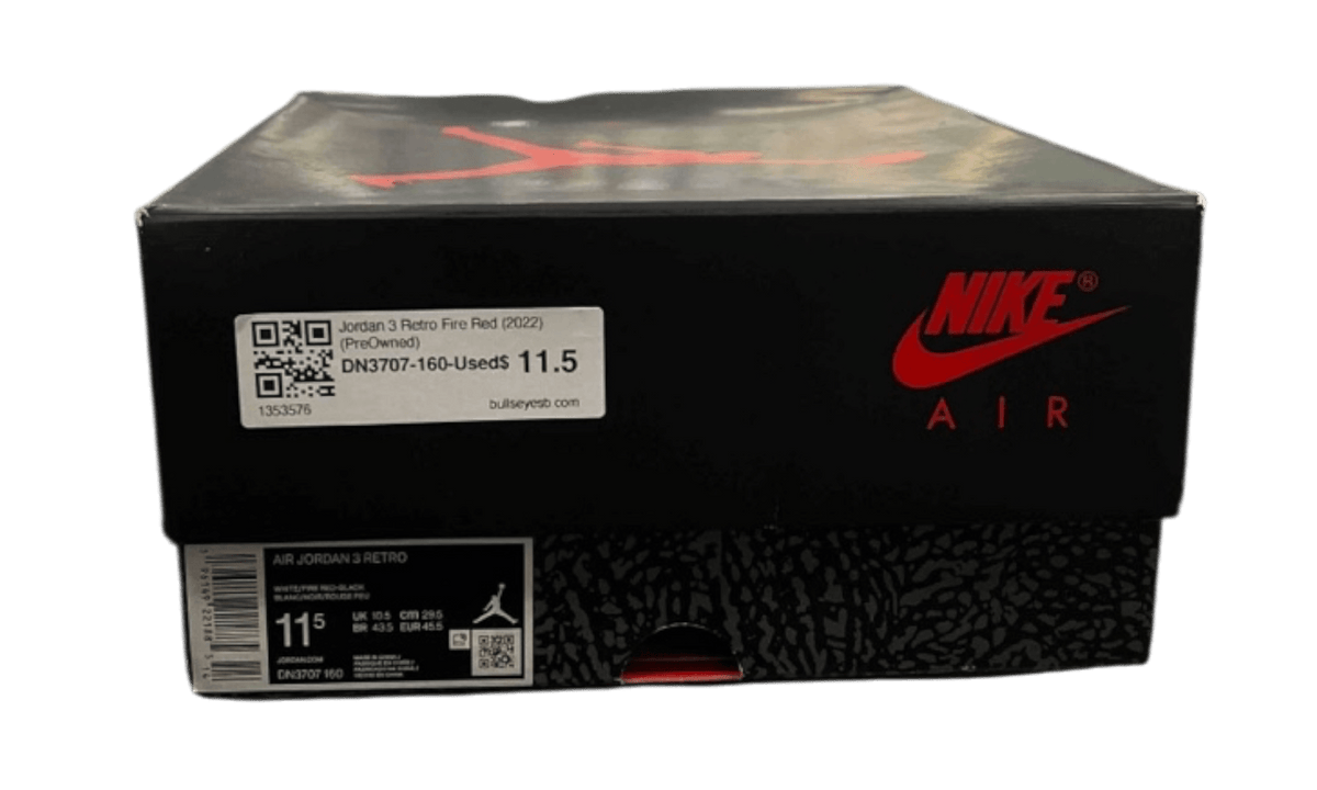 Jordan 3 Retro Fire Red (2022) (PreOwned)