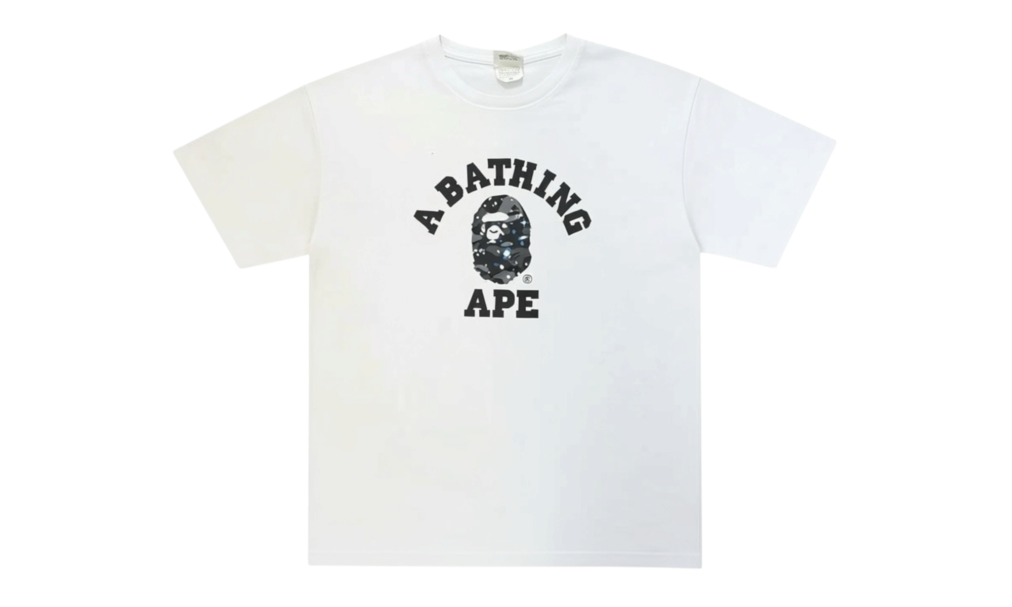 Bape Space Camo Print College White T-Shirt (PreOwned)