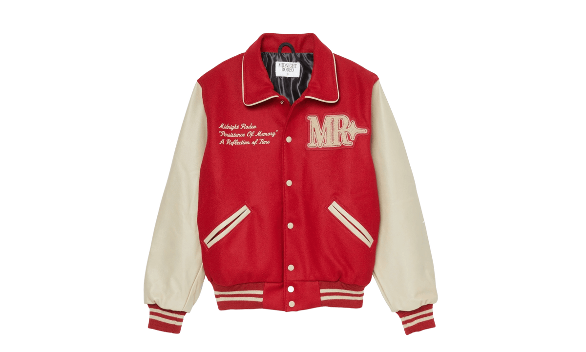 Midnight Rodeo Letterman Varsity Jacket Red