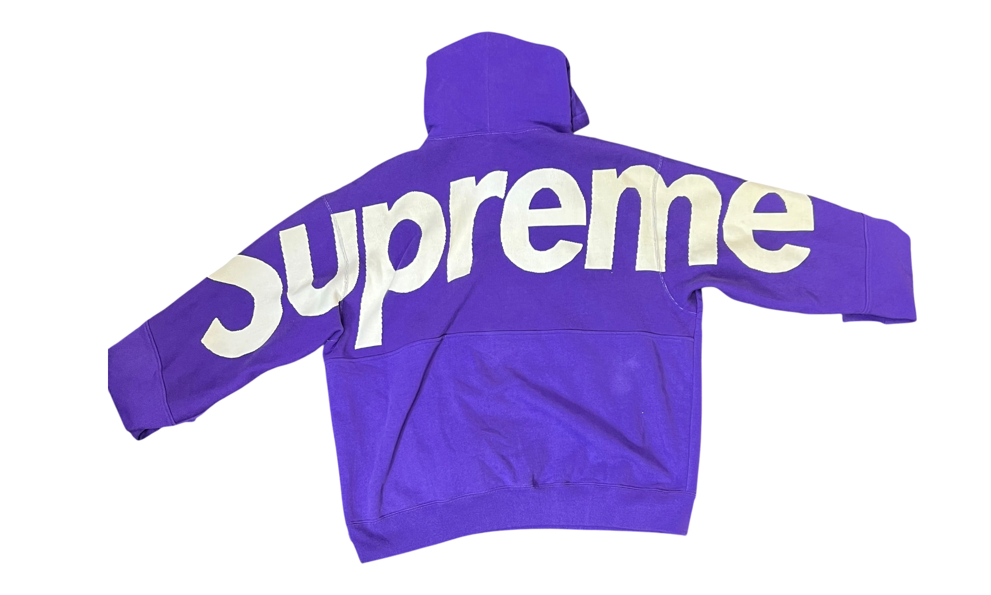 Supreme Big Logo Jacquard Hooded Sweatshirt Purple (Preowned)
