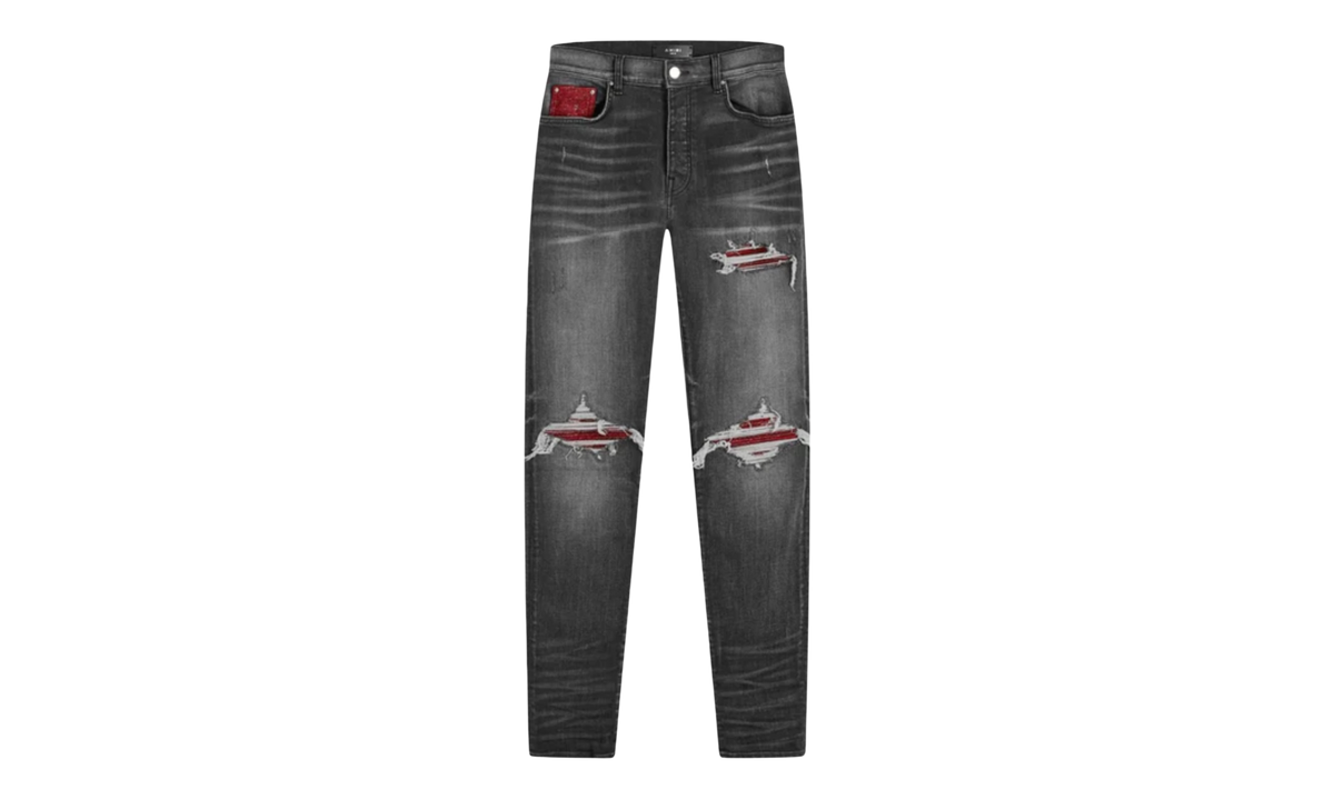 Amiri Rain Grey & Red Patch MX1 Jeans