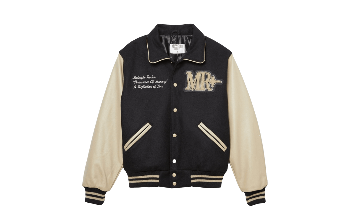 Midnight Rodeo Letterman Varsity Jacket Black
