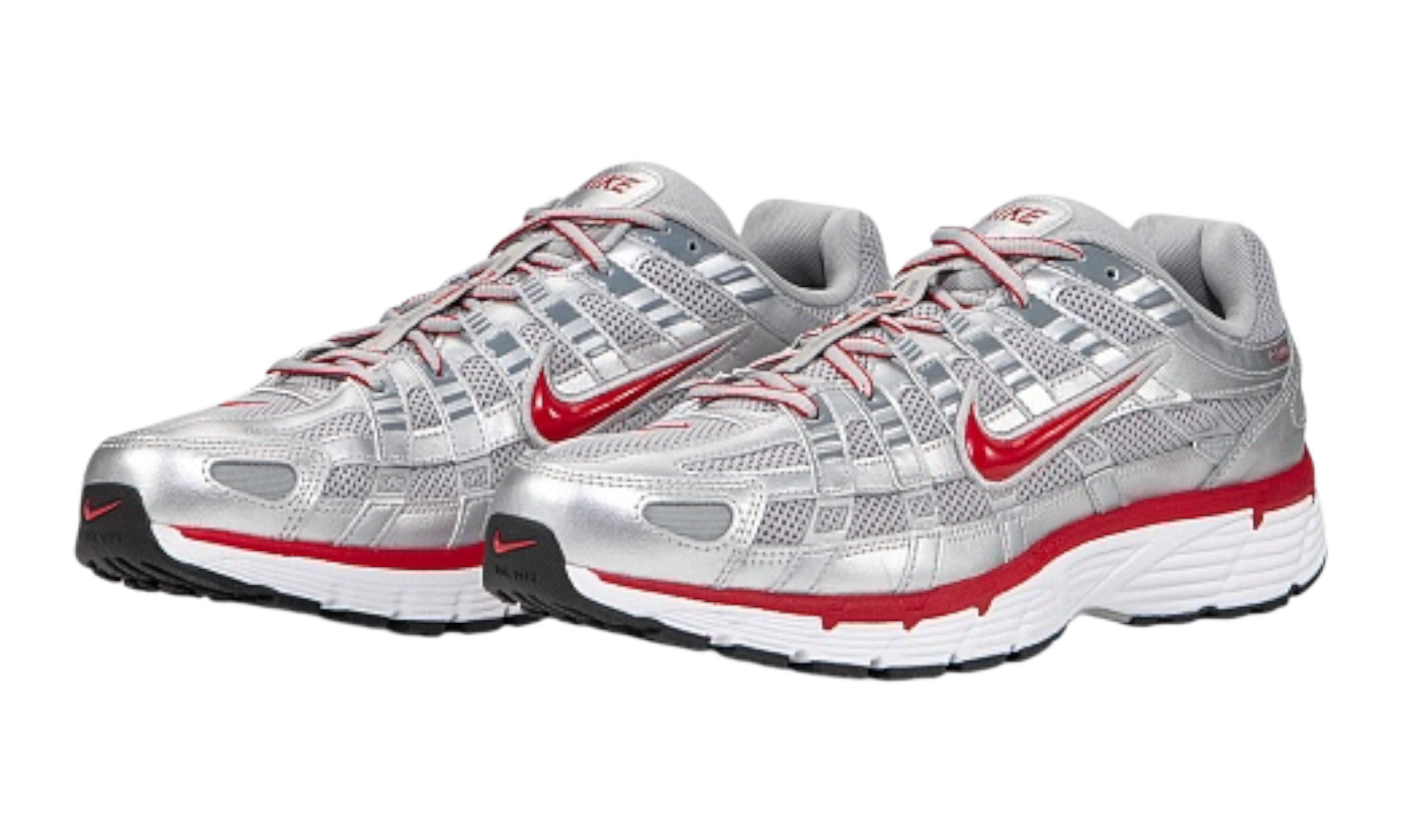 Nike P-6000 Metallic Silver Gym Red