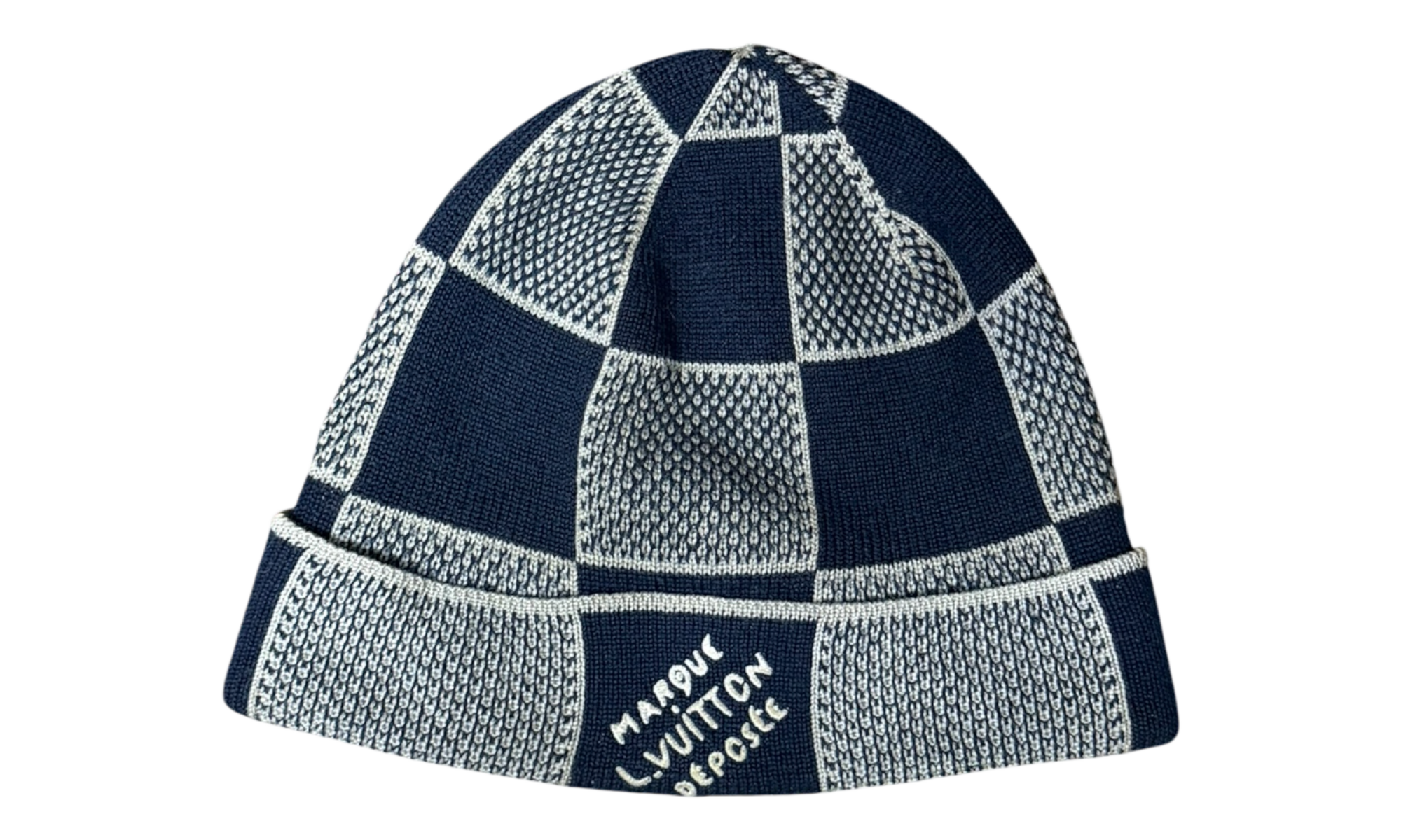 Louis Vuitton Damier Heritage Navy/Grey Beanie (PreOwned)
