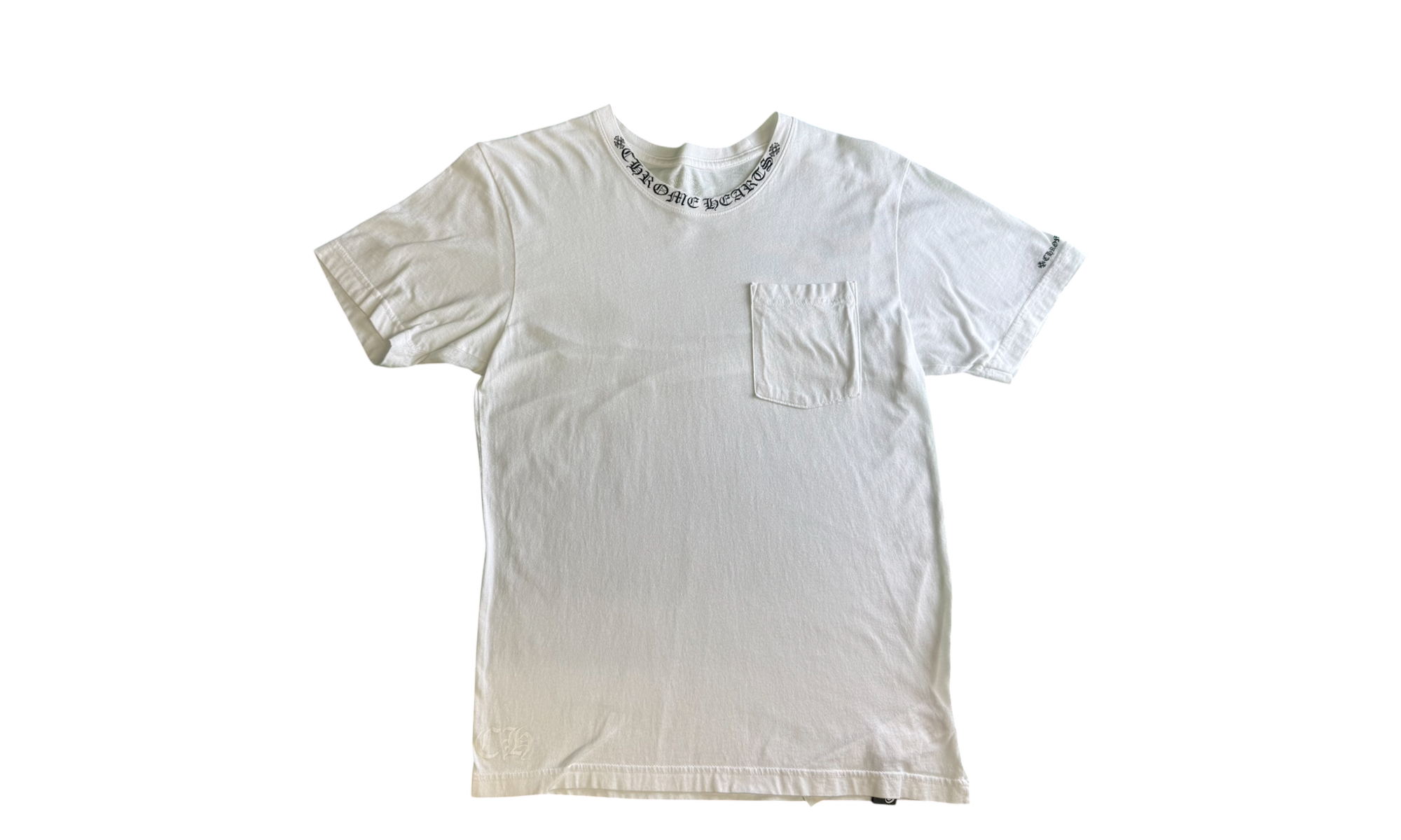 Chrome Hearts Neck Letters Black/White T-Shirt (PreOwned)