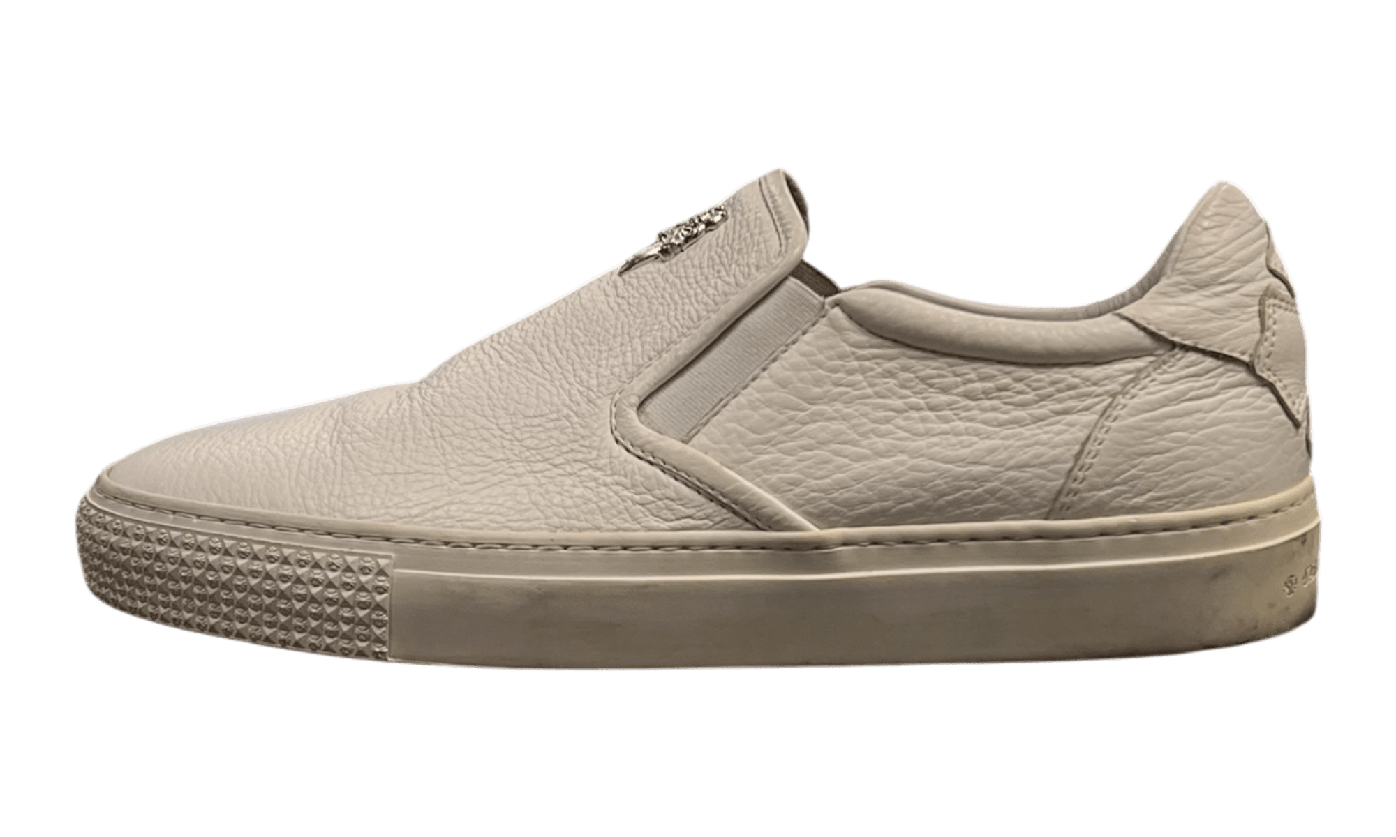Chrome Hearts Slip-On White Calf Leather Dagger Sneaker (PreOwned) (Rep Box)