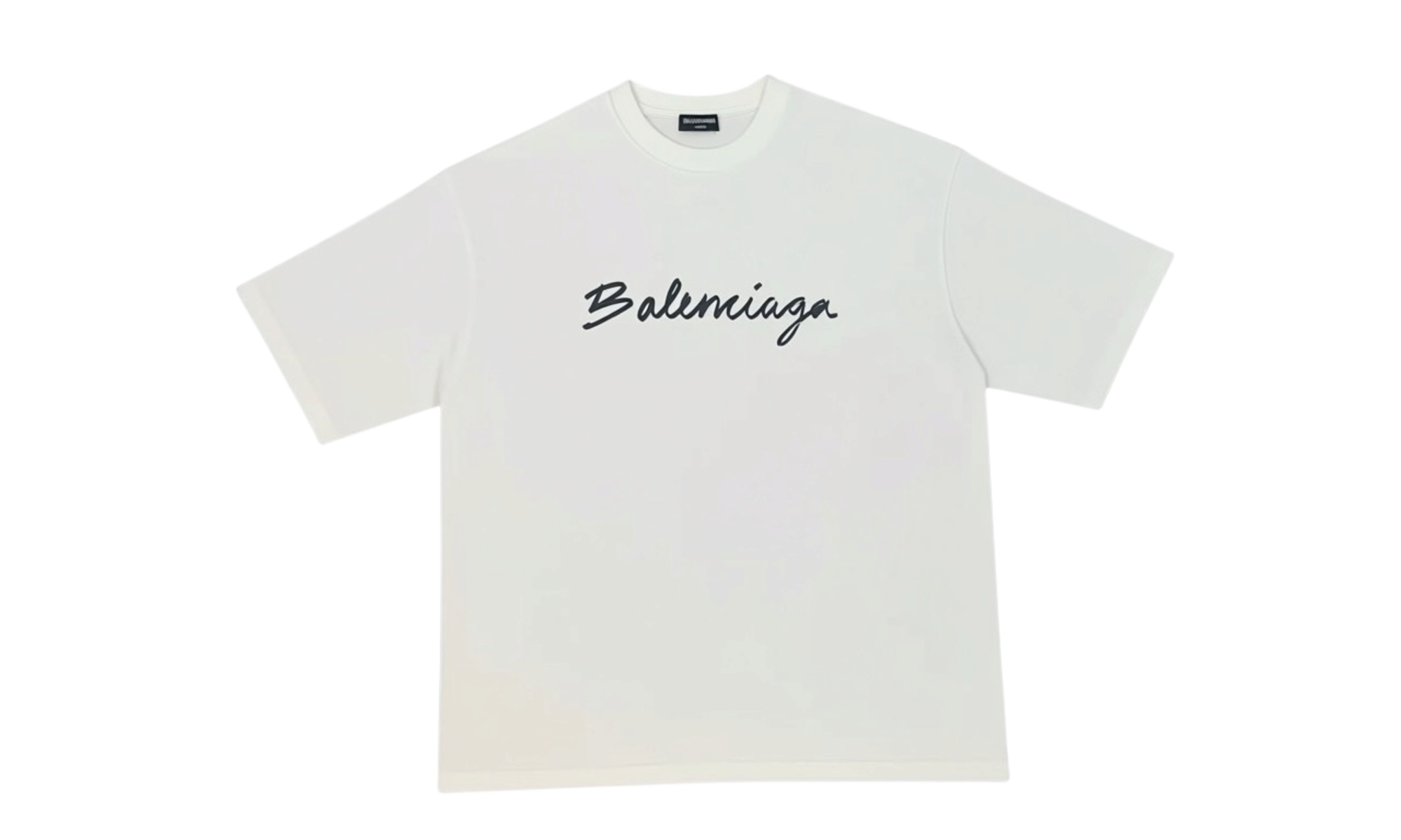 Balenciaga Script Embroidered Logo White T-Shirt (PreOwned)