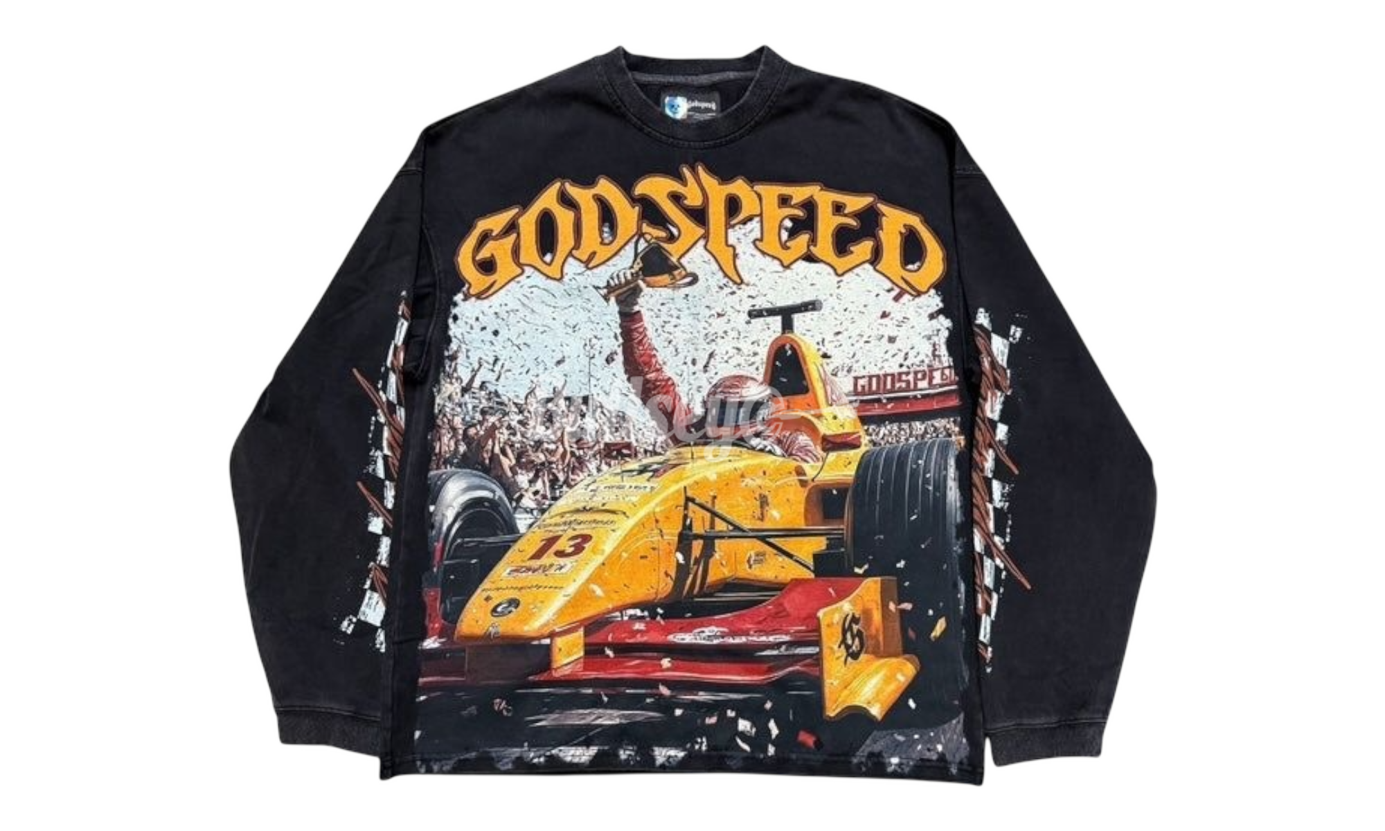 Godspeed F1 Finishline Washed Black Longsleeve T-Shirt