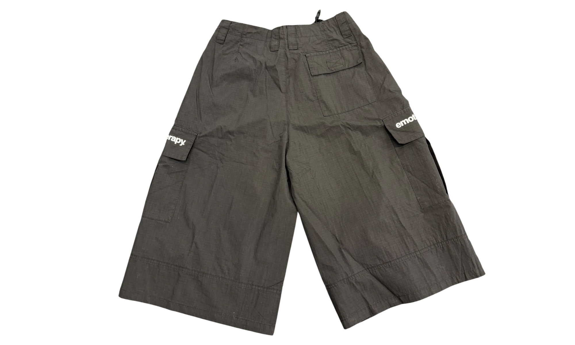 Emotional Therapy Black Nylon Cargo Shorts