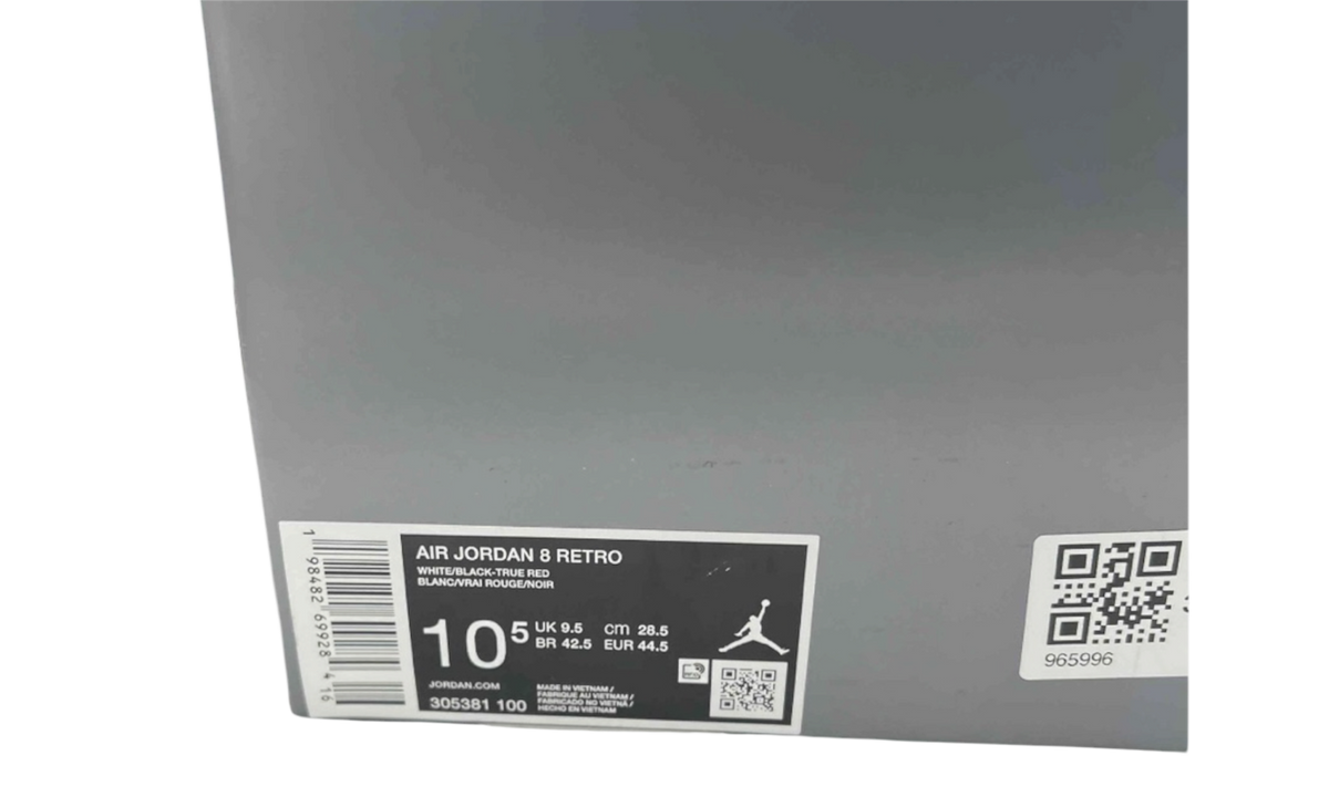 Jordan 8 Retro White True Red (2025)(Preowned)