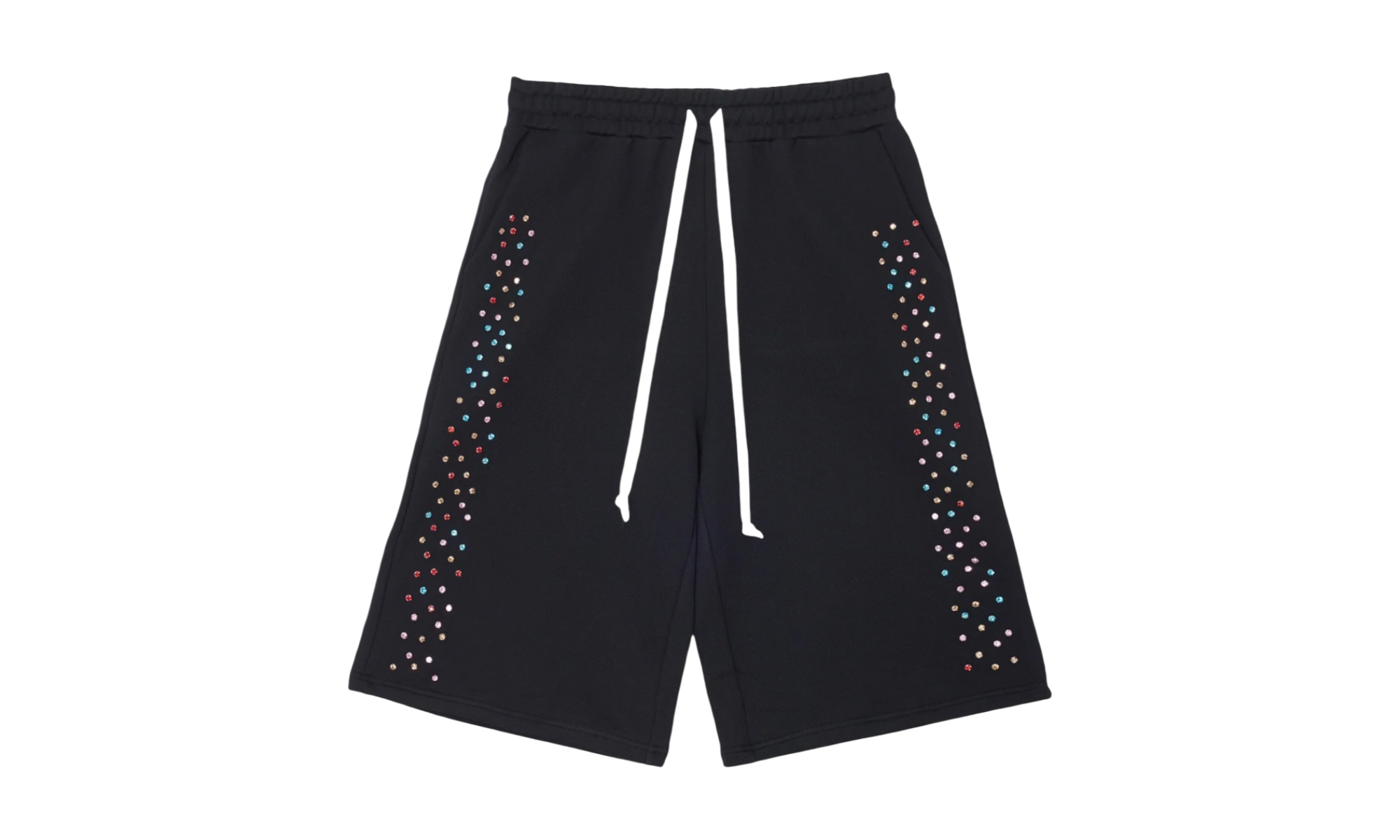 Azva Crystal Cactus Vintage Black Sweat Shorts
