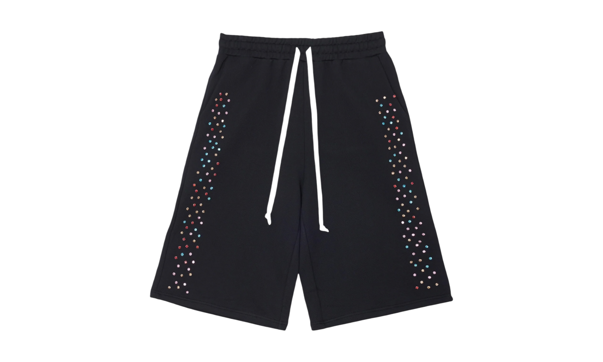 Azva Crystal Cactus Vintage Black Sweat Shorts