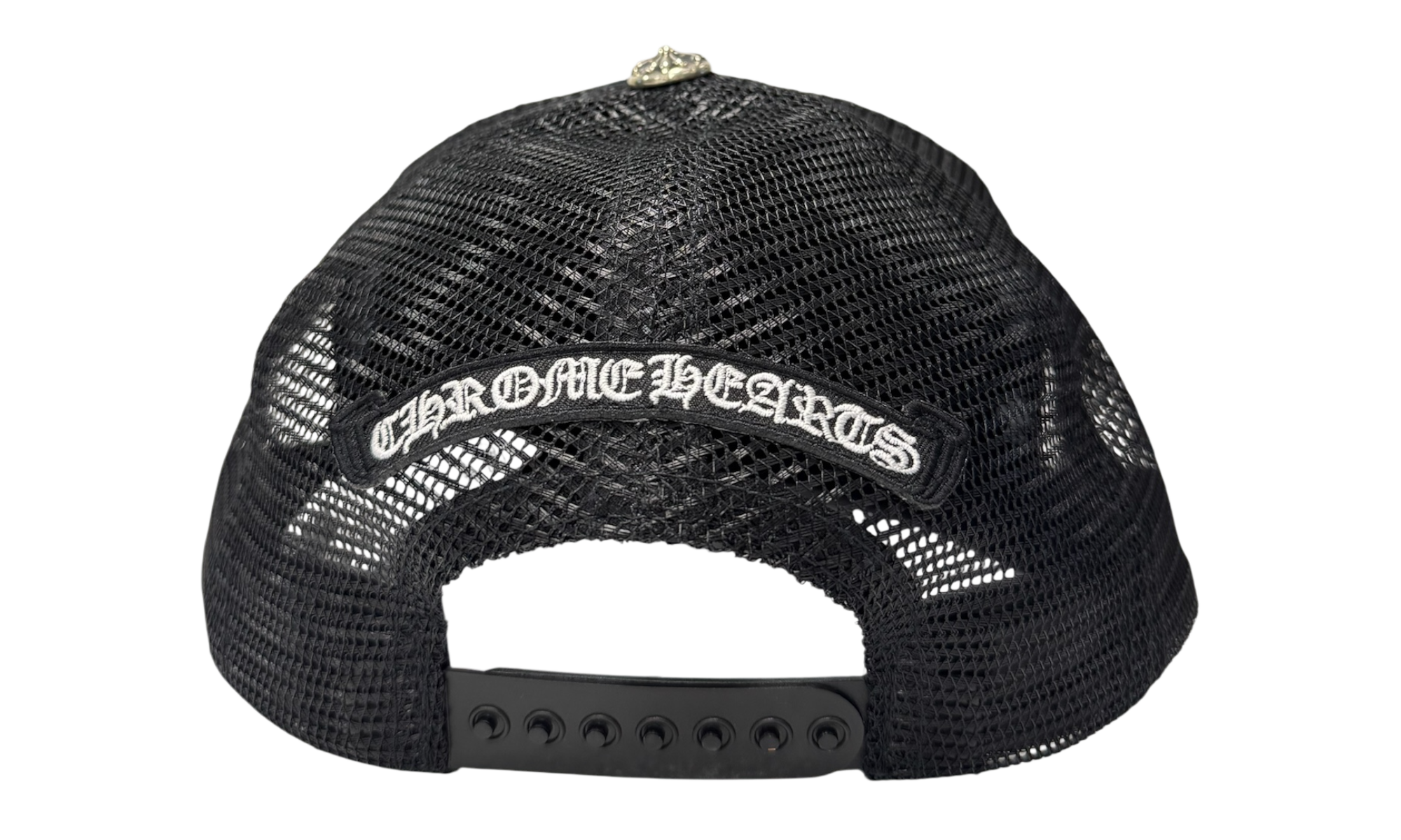 Chrome Hearts Pink Cross Black Trucker Hat