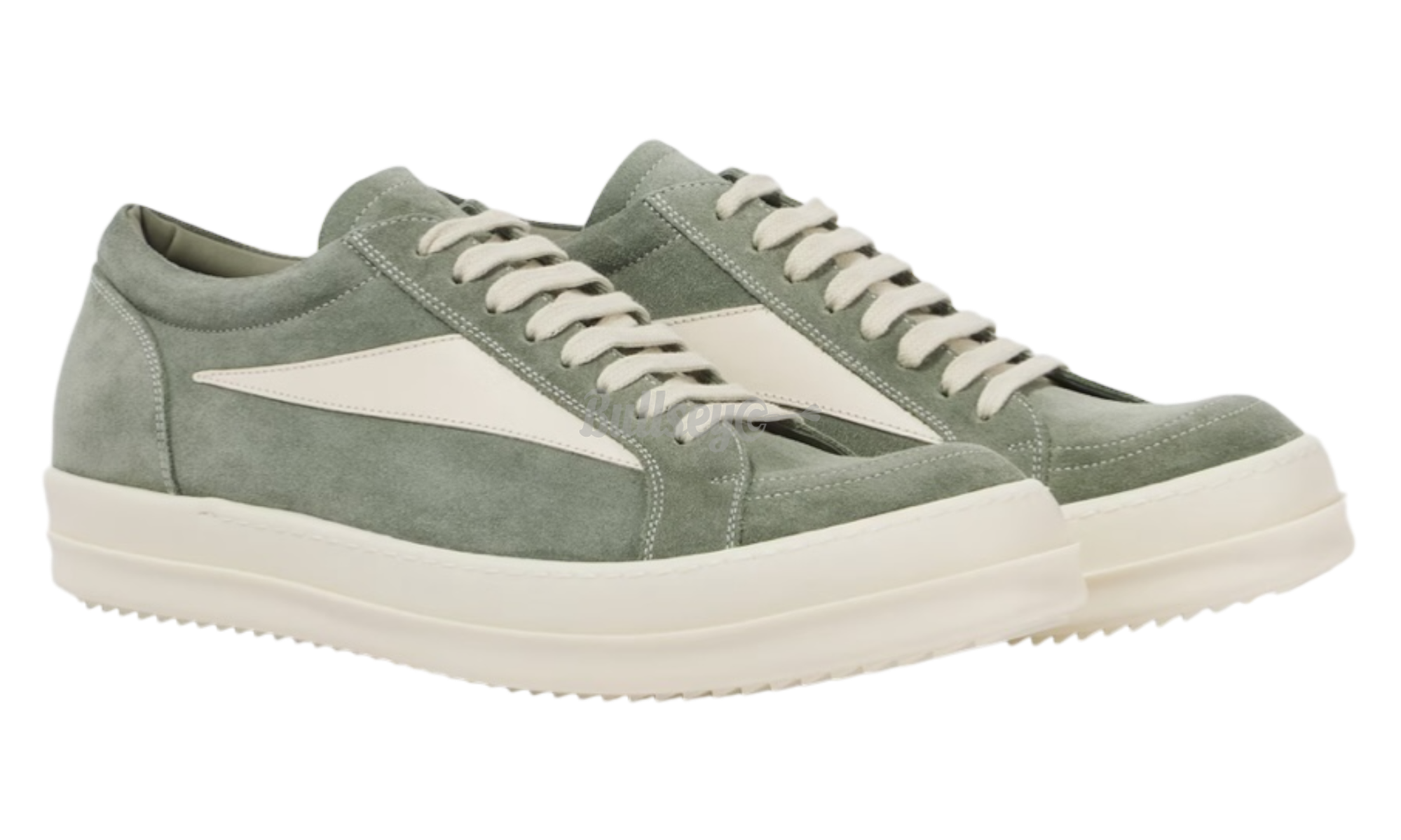 Rick Owens Vintage Low Suede Celadon Milk Sneakers