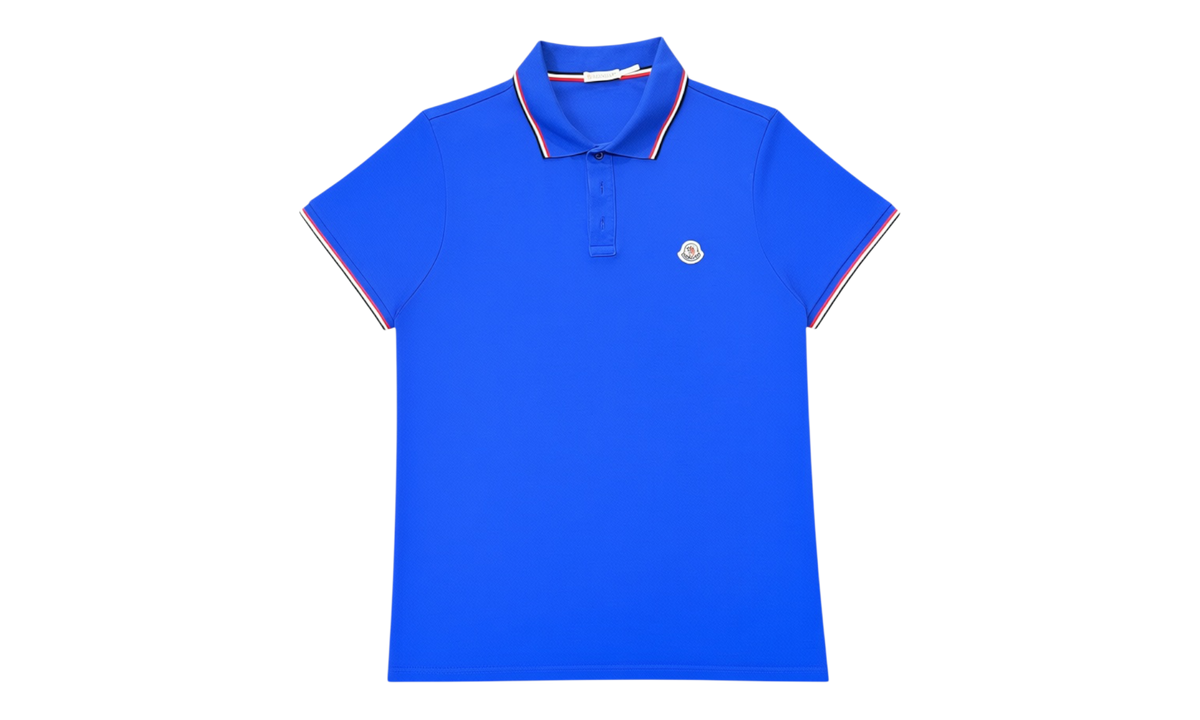 Moncler Maglia Polo Manica Corta Vintage Ski Blue (PreOwned)