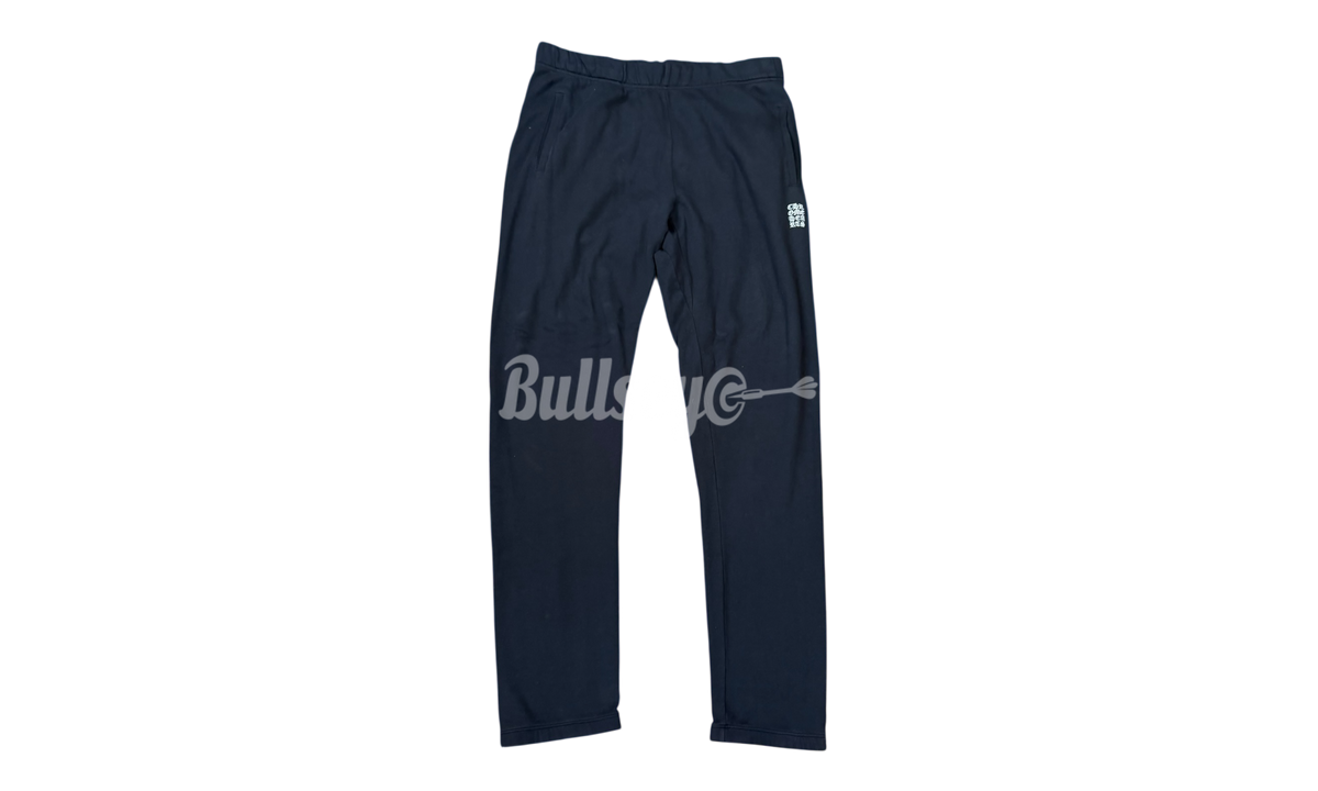 Chrome Hearts Script Logo Embroidered Premium Leather Tag Black Sweatpants
