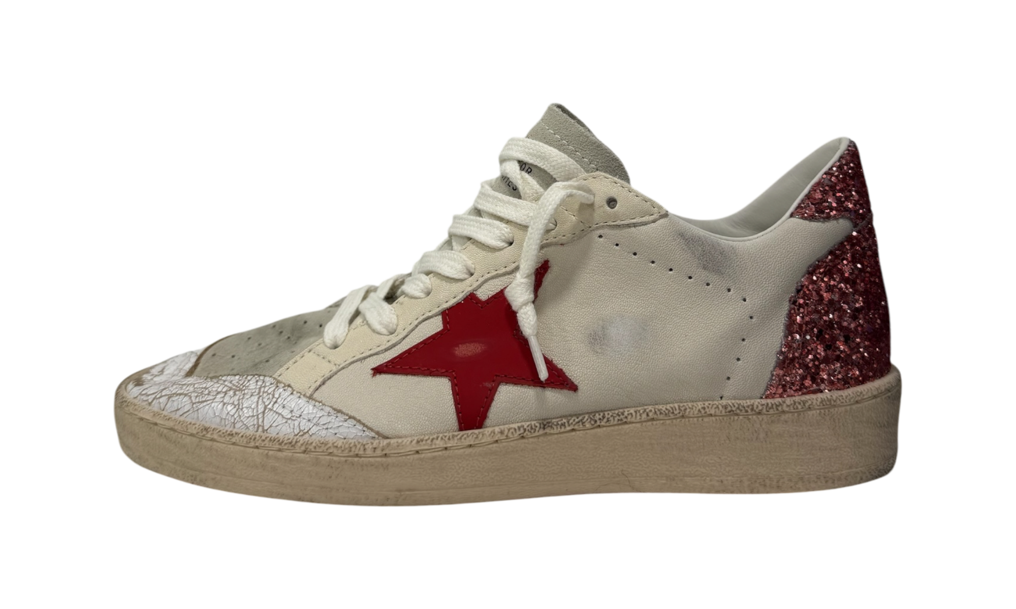 Golden Goose Women's Pink Ball Star Leather Sneakers
